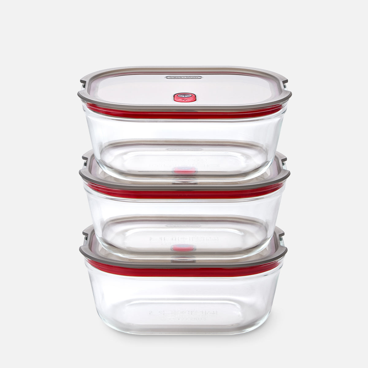 STACK + NEST GLASS FOOD CONTAINERS X3