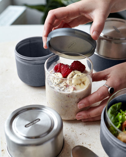 GLASS LUNCH POT