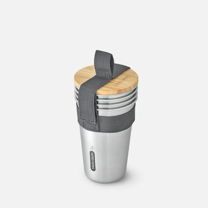 Easy to carry set of 4 stainless steel cups