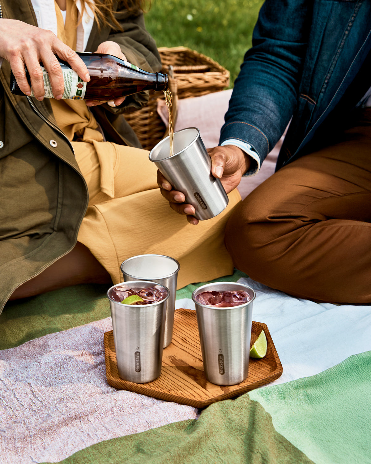Steel Cup set 20 oz perfect for picnics and iced drinks